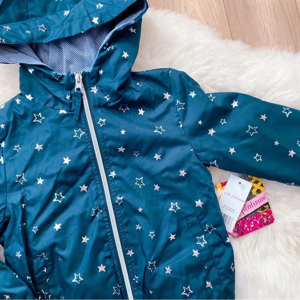 Pink Platinum, silver stars jacket, size 4T